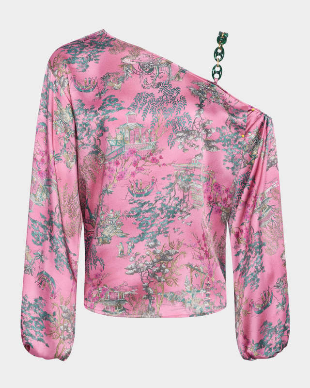 Asami Chain One-Shoulder Blous